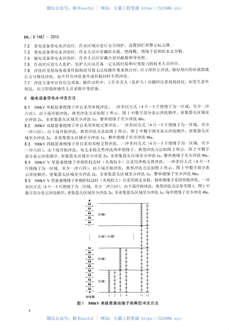 DLT1467-2015500kV交流输变电设备带电水冲洗作业技术规范 预览图