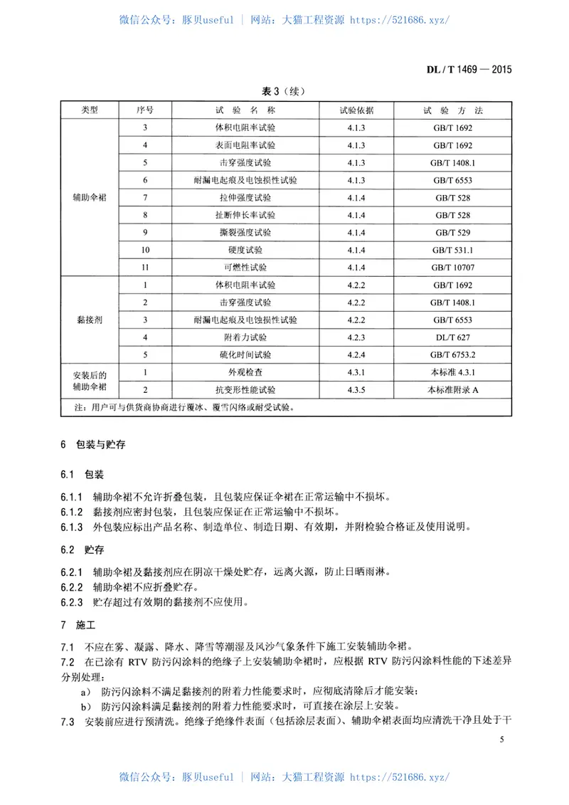 DLT1469-2015输变电设备外绝缘用硅橡胶辅助伞裙使用导则 预览图