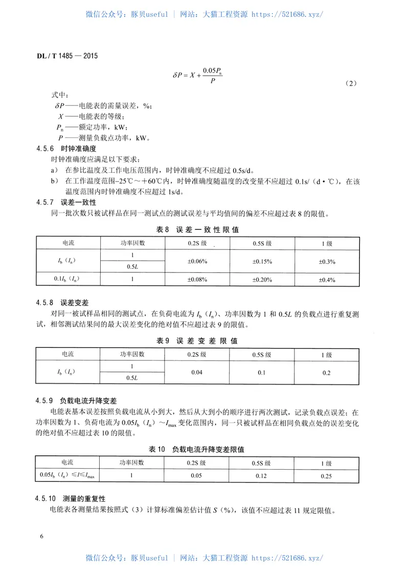 DLT1485-2015三相智能电能表技术规范 预览图