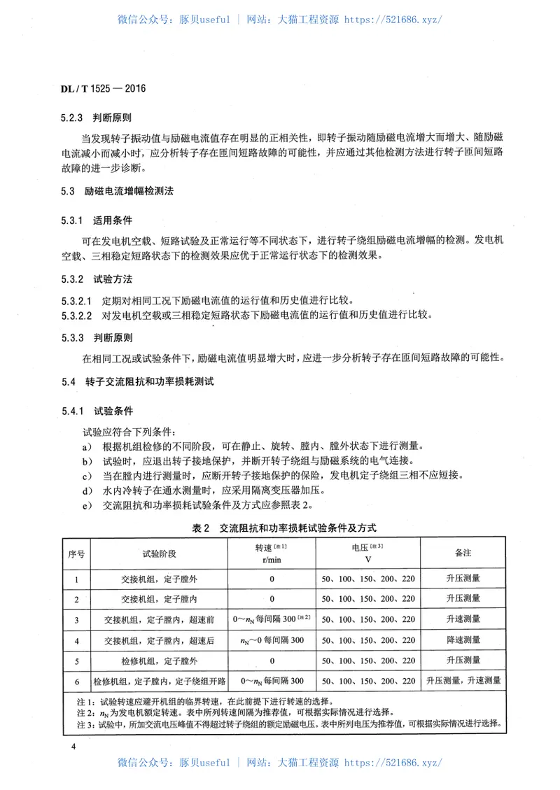 DLT1525-2016隐极同步发电机转子匝间短路故障诊断导则 预览图