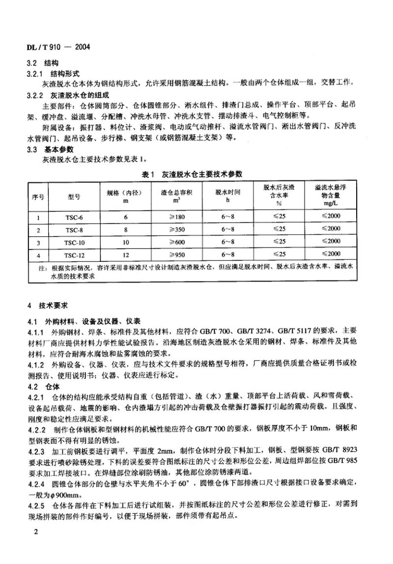 DLT910-2004灰渣脱水仓 预览图