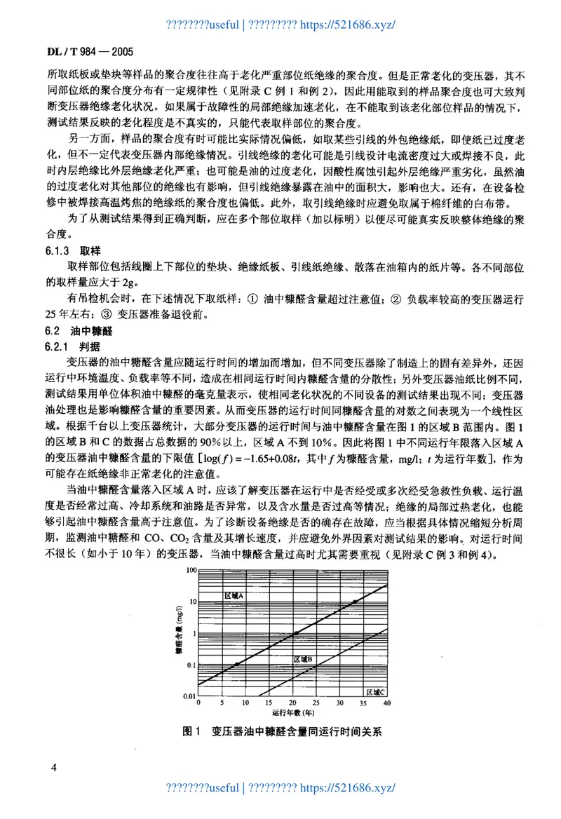 DLT984-2005油浸式变压器绝缘老化判断导则 预览图