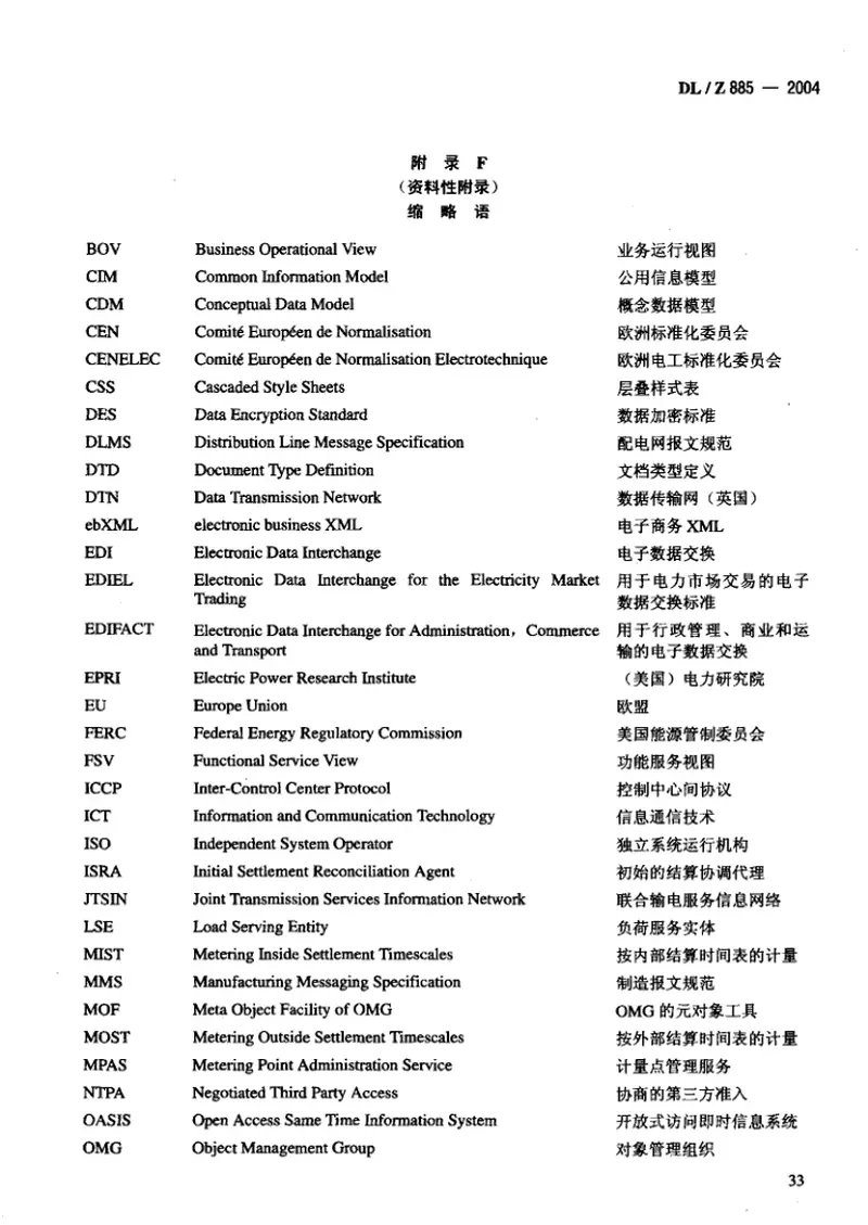 DLZ885-2004电力系统控制及其通信解除管制的电力市场通信 预览图