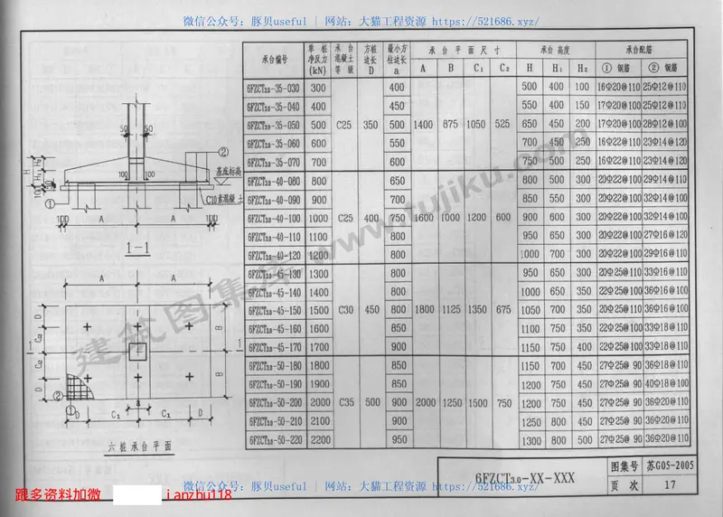 苏G05-2005钢筋混凝土桩承台 预览图