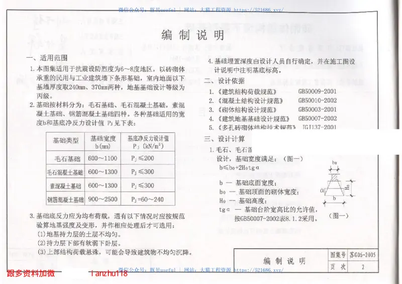 苏G06-2005砖砌体结构墙下条形基础 预览图