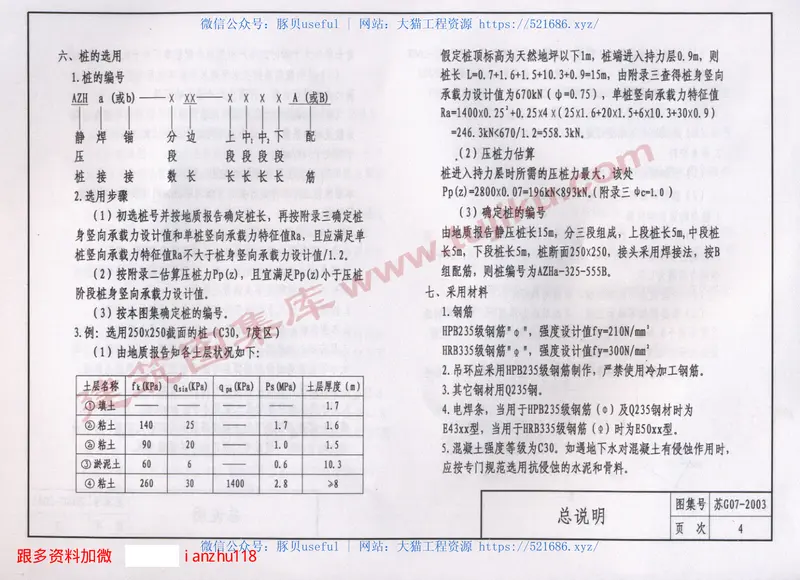 苏G07-2003小截面预制钢筋混凝土方桩 预览图