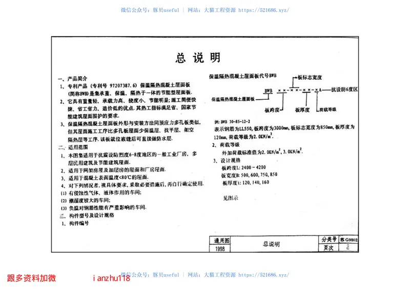 苏G9802保温隔热钢筋砼屋面板 预览图