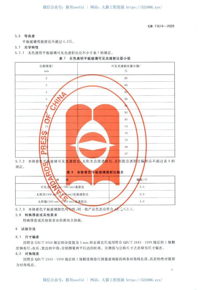 GB11614-2009平板玻璃 预览图