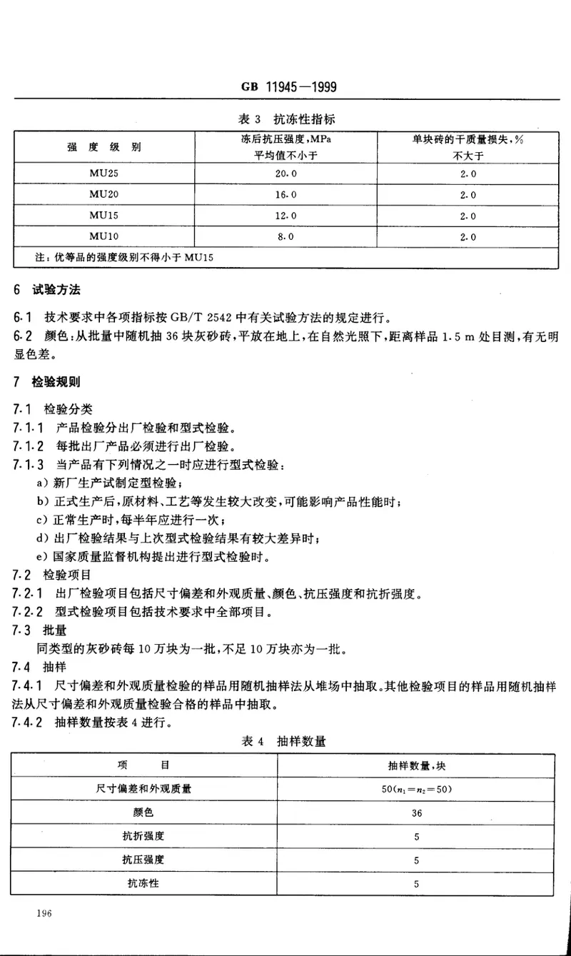 GB11945-1999蒸压灰砂砖 预览图