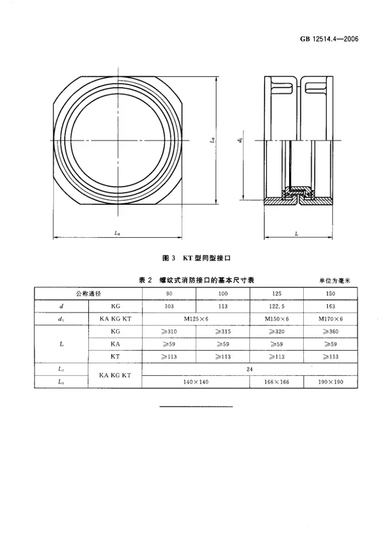 GB12514.4-2006消防接口第4部分螺纹式消防接口型式和基本参数 预览图
