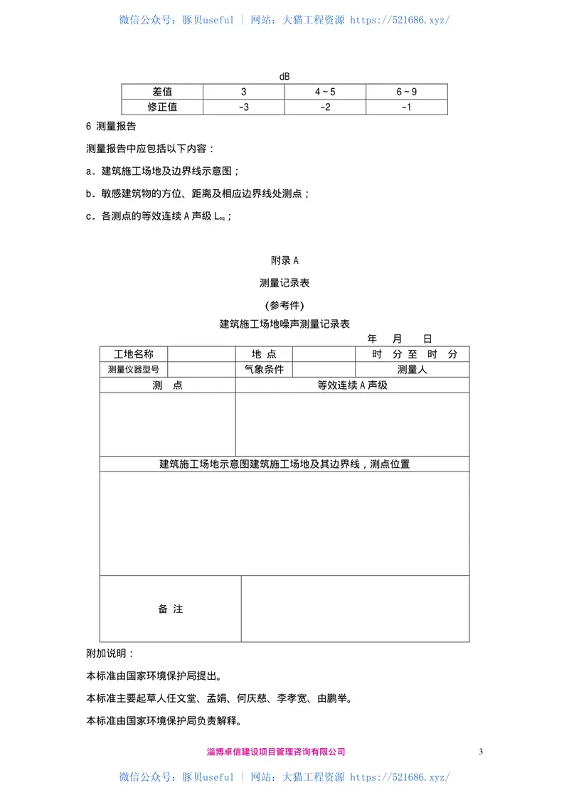 GB12524-90建筑施工场界噪声测量方法 预览图