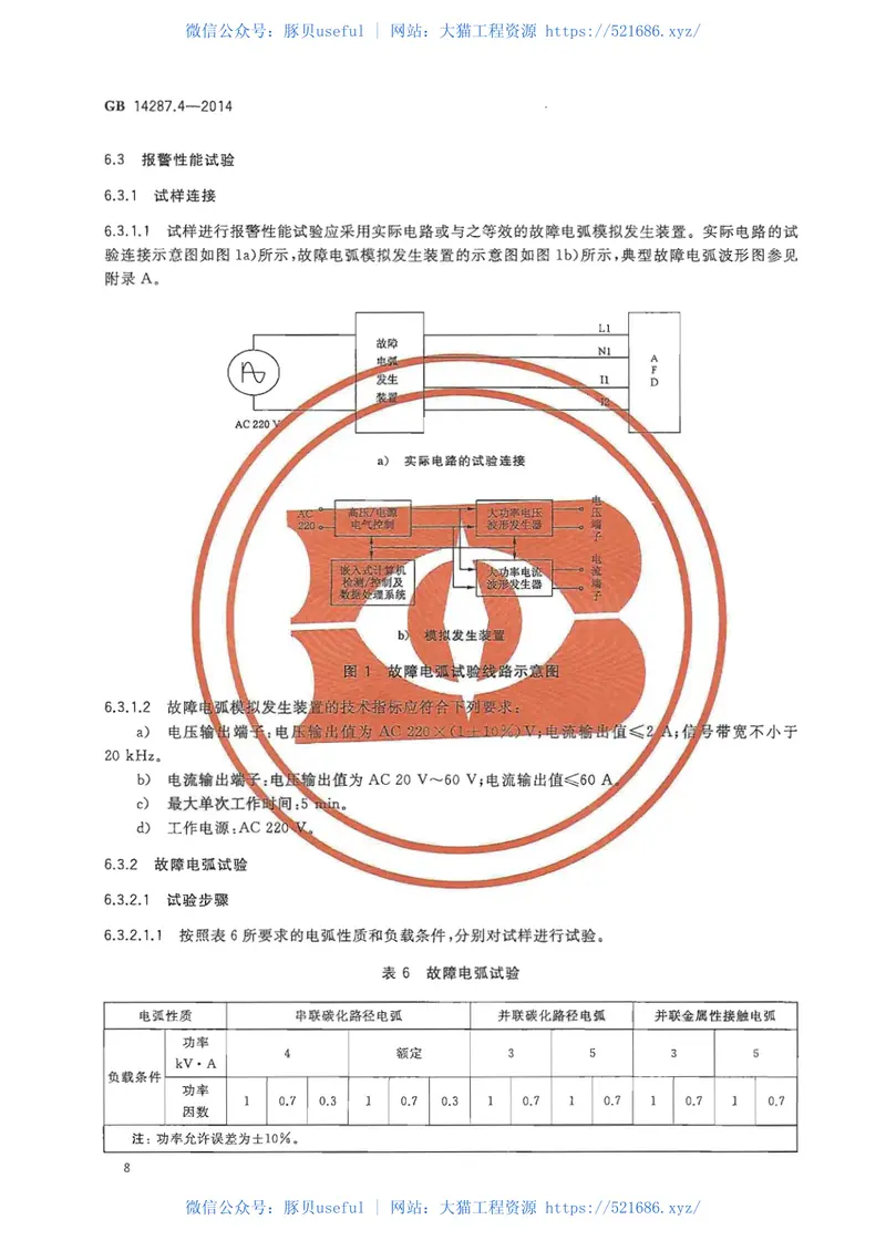 GB14287.4-2014电气火灾监控系统第4部分：故障电弧探测器 预览图