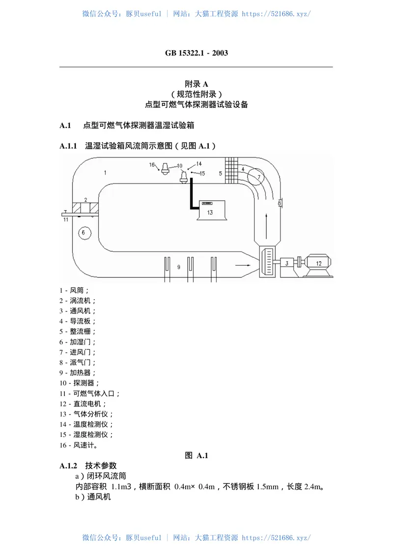 GB15322.1-2003可燃气体探测器第1部分测量范围为0-100%LEL的点型可燃气体探测器 预览图