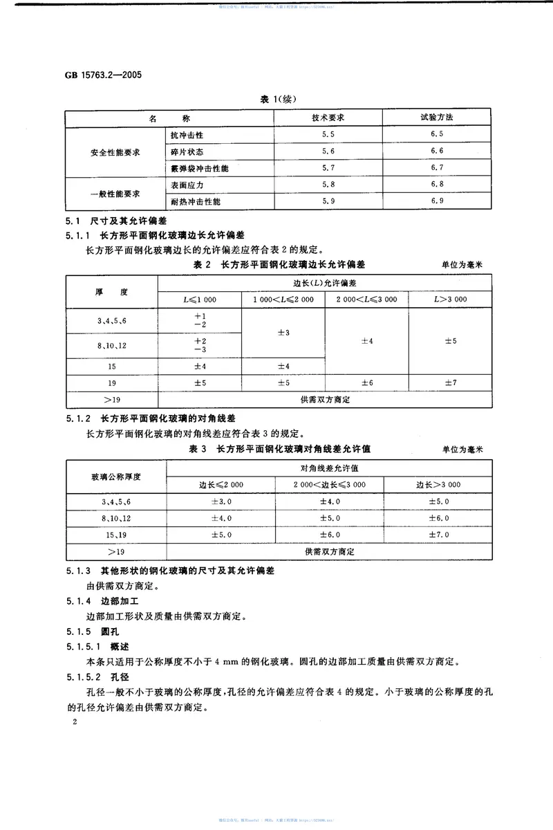 GB15763.2-2005建筑用安全玻璃第2部分：钢化玻璃 预览图
