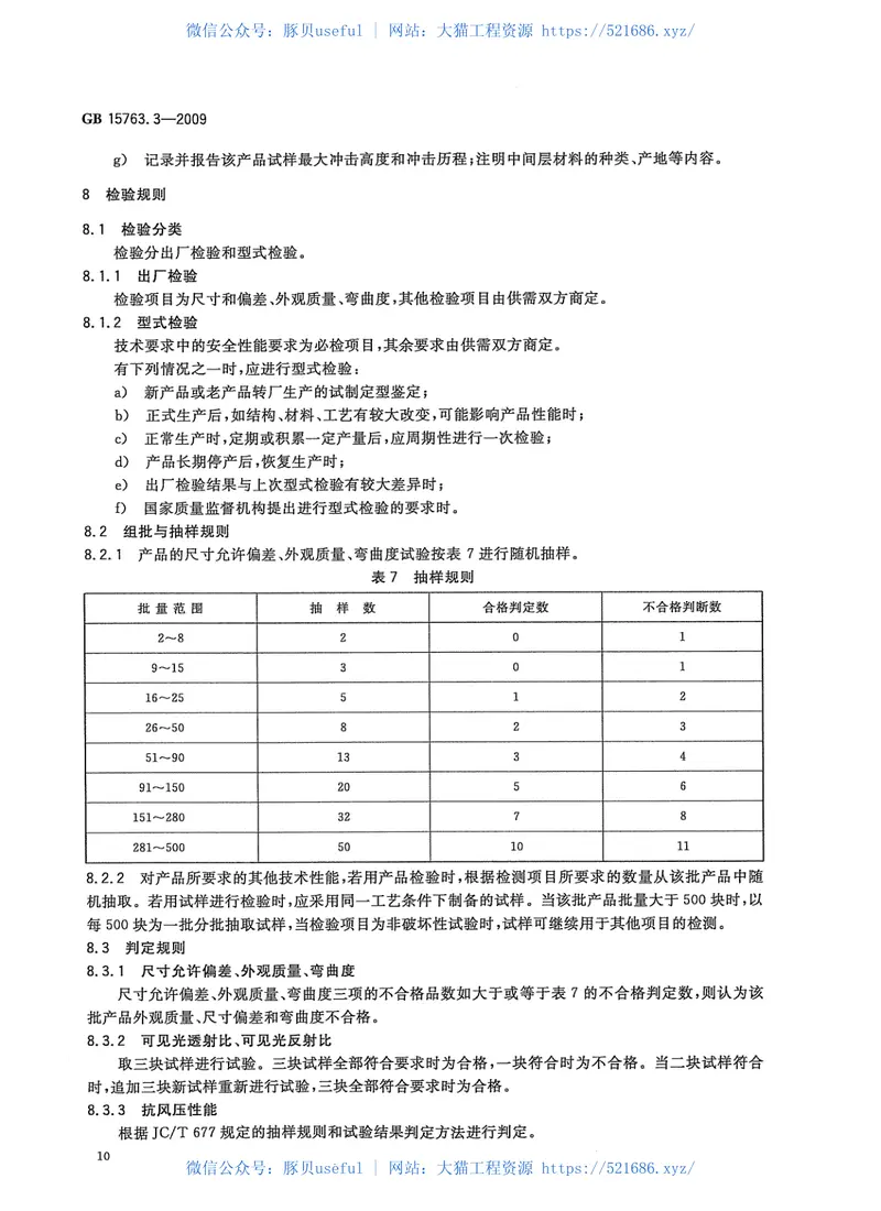 GB15763.3-2009建筑用安全玻璃第3部分：夹层玻璃 预览图