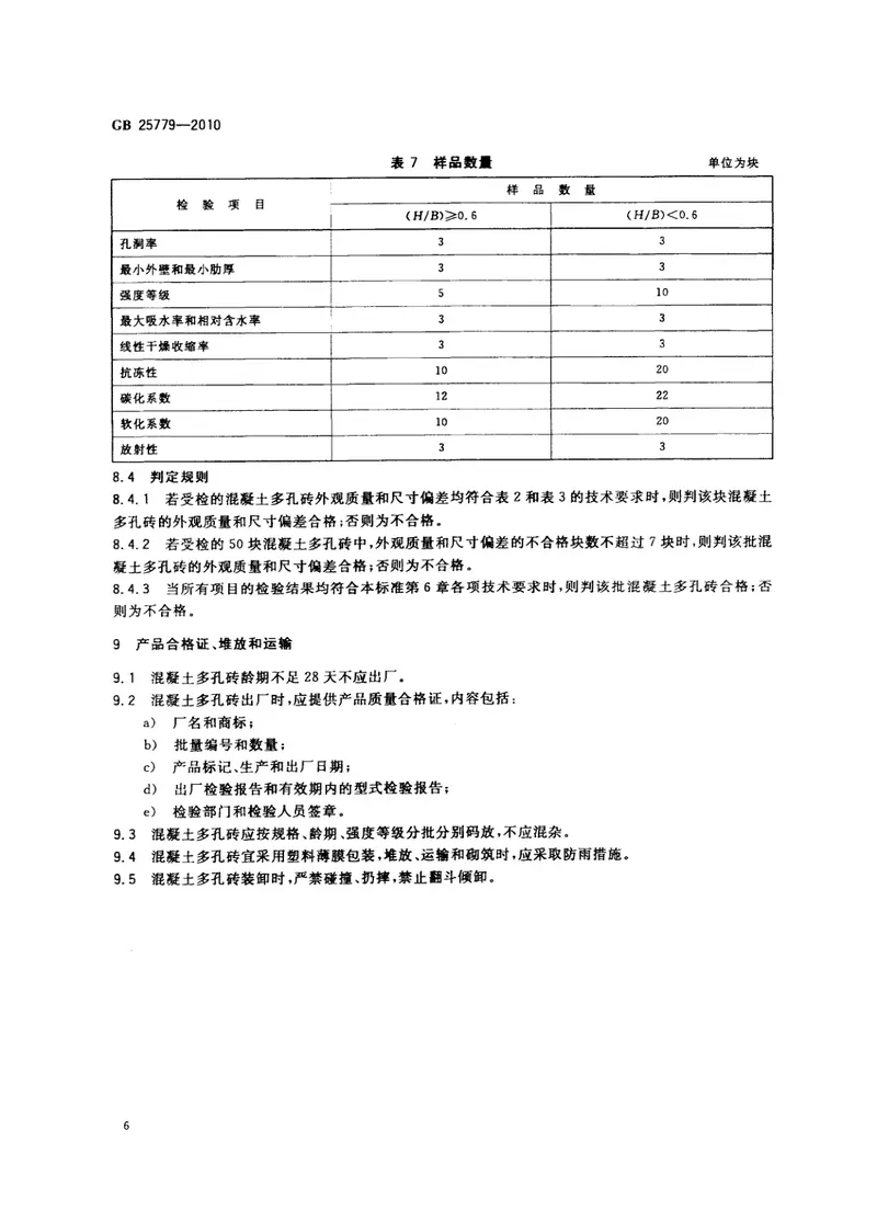 GB25779-2010承重混凝土多孔砖 预览图