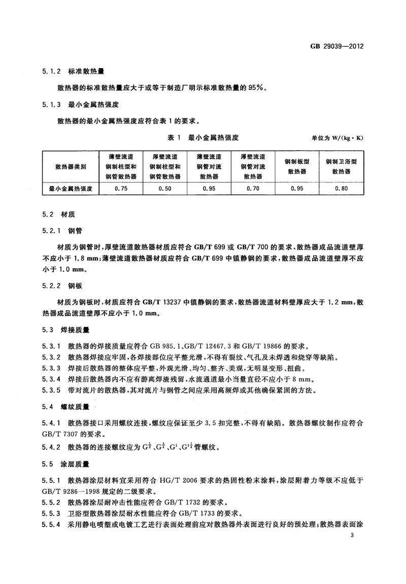 GB29039-2012钢制采暖散热器 预览图