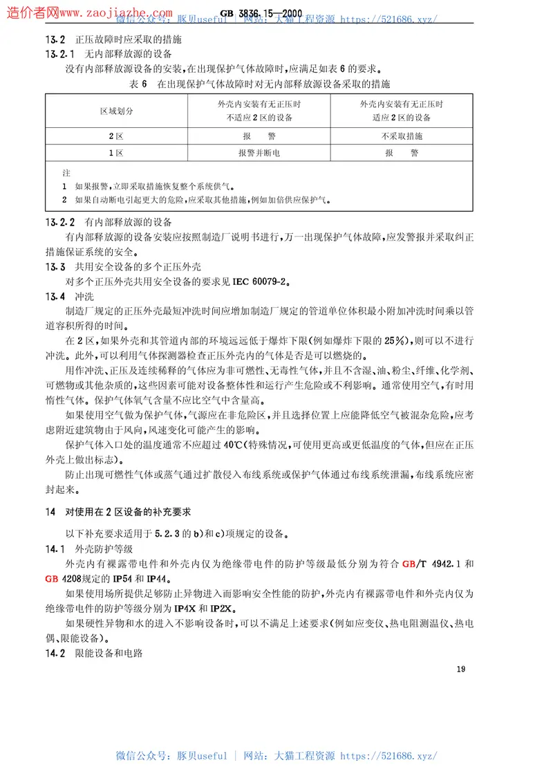 GB3836.15-2000爆炸性气体环境用电气设备第15部分-危险场所电气安装(煤矿除外) 预览图