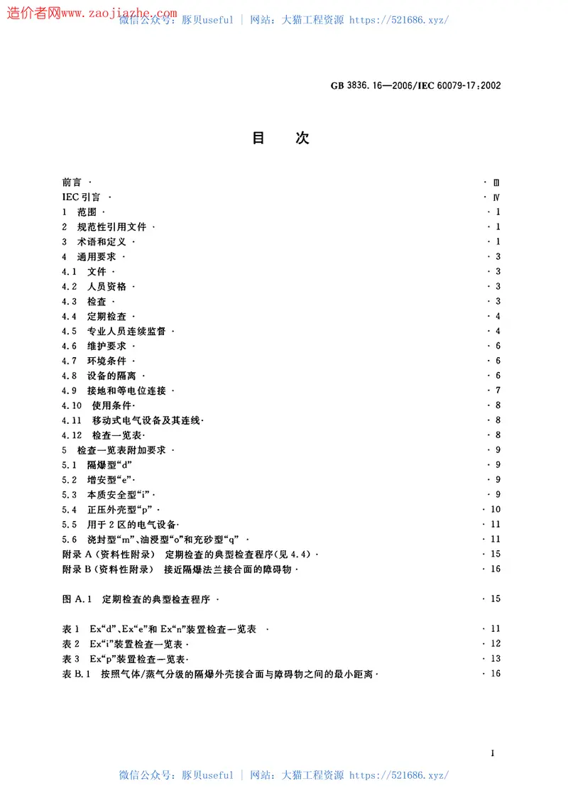 GB3836.16-2006爆炸性环境用防爆电气设备 预览图