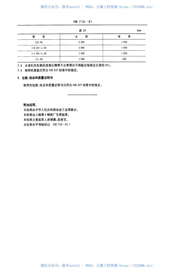 GB716-1991碳素结构钢冷轧钢带 预览图