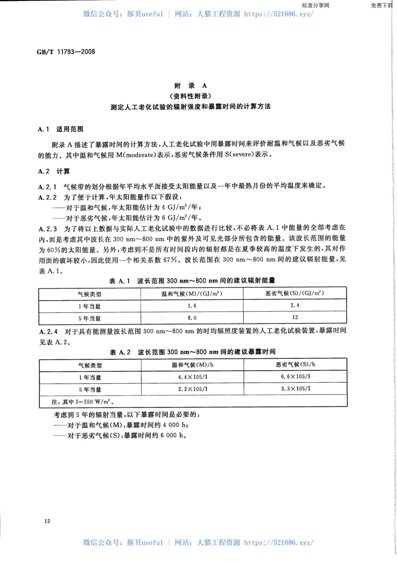 GBT11793-2008未增塑聚氯乙烯(PVC-U)塑料门窗力学性能及耐候性试验方法 预览图