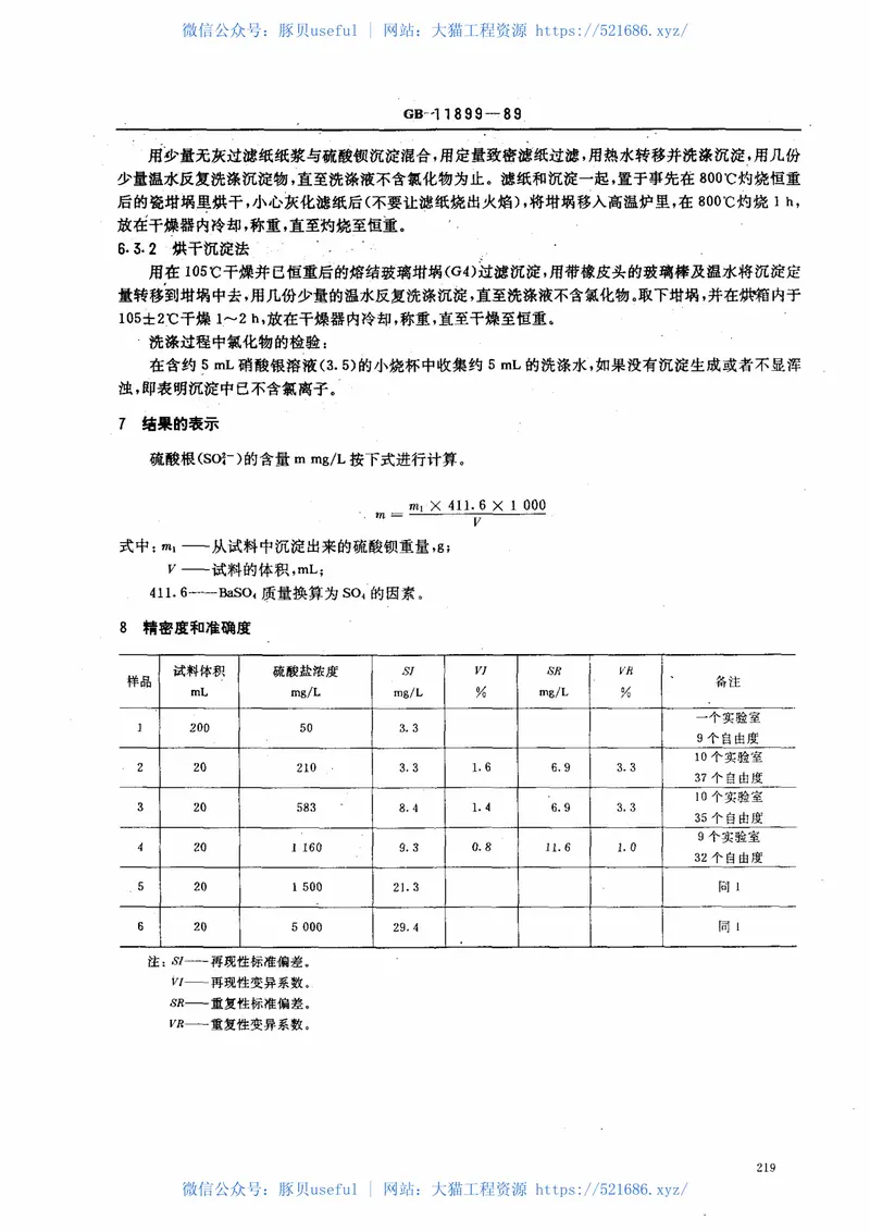 GBT11899-1989水质硫酸盐的测定重量法 预览图