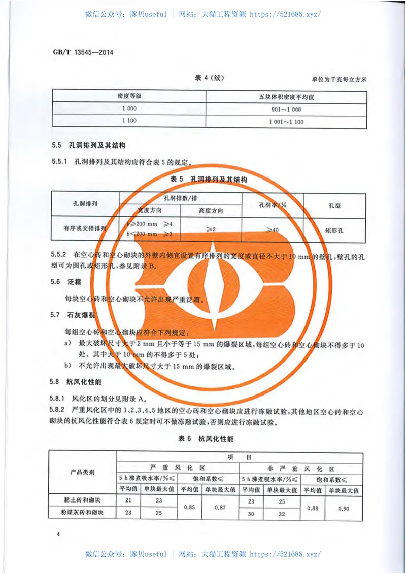 GBT13545-2014烧结空心砖和空心砌块 预览图
