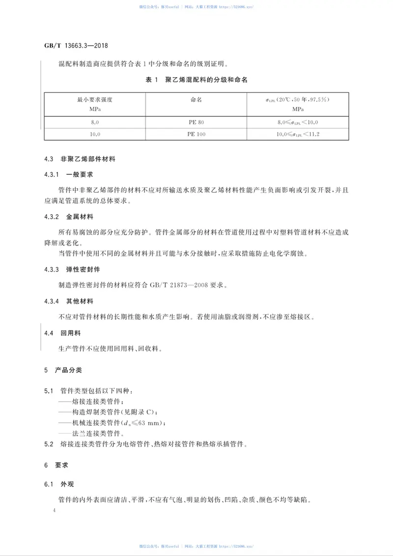 GBT13663.3-2018给水用聚乙烯(PE)管道系统第3部分：管件 预览图