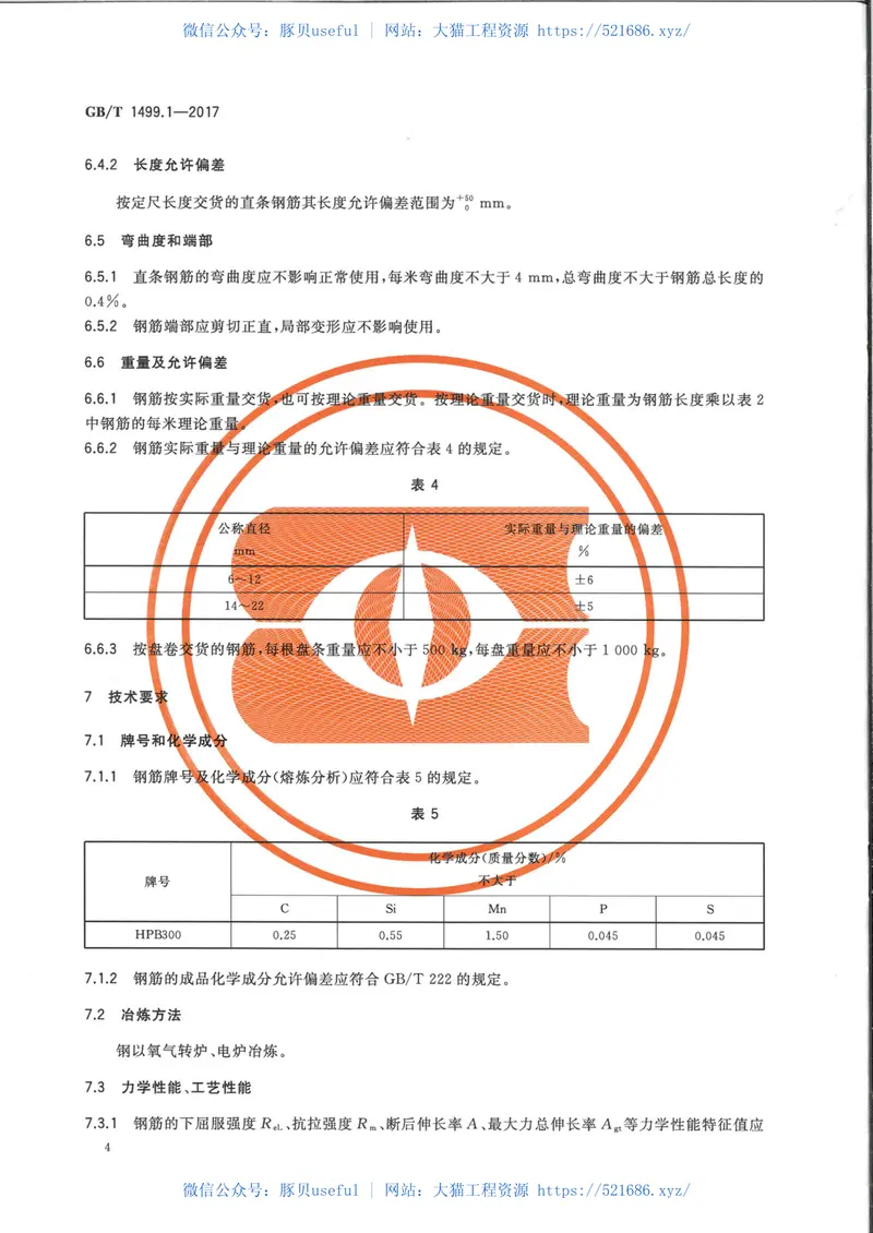 GBT+1499.1-2017+钢筋混凝土用钢+第1部分：热轧光圆钢筋 预览图