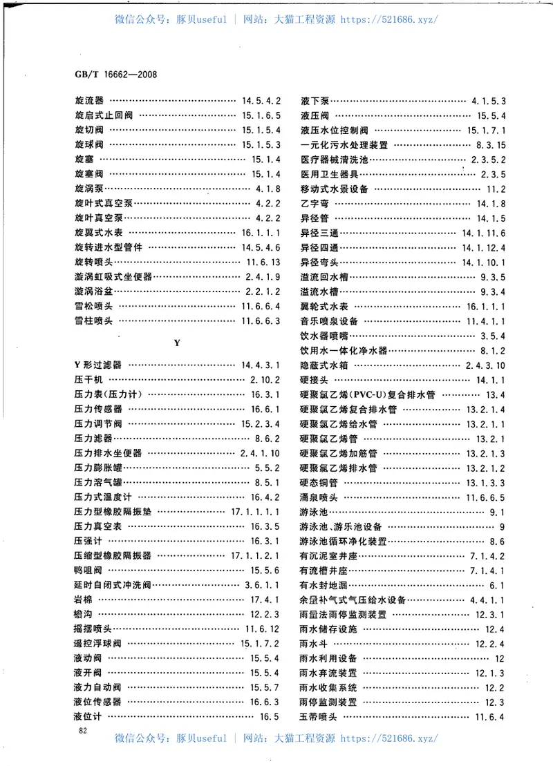 GBT16662-2008建筑给水排水设备器材术语 预览图
