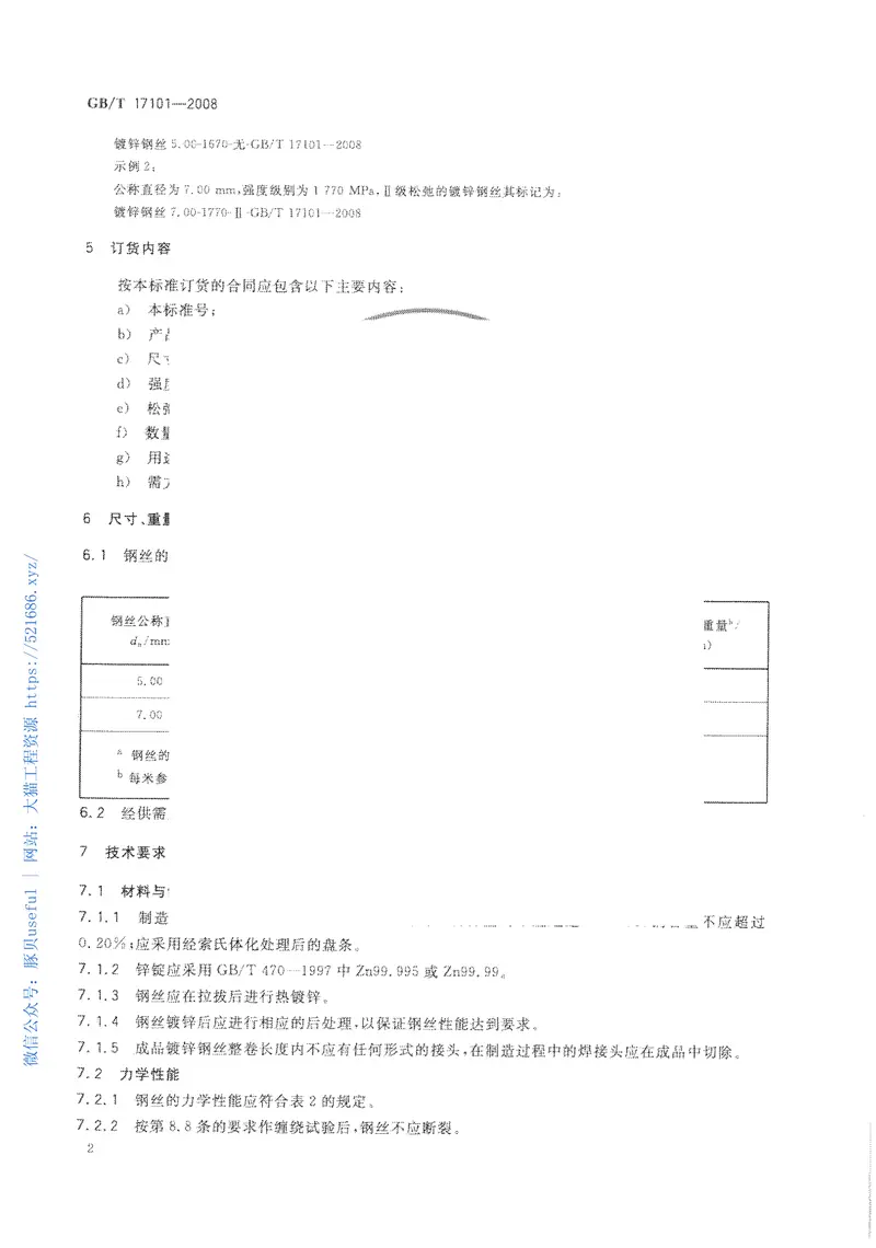GBT17101-2008桥梁缆索用热镀锌钢丝 预览图