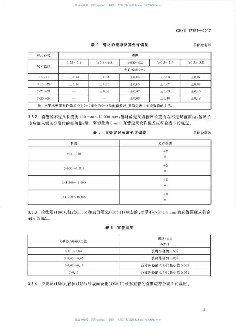 GBT17791-2017空调与制冷设备用铜及铜合金无缝管 预览图