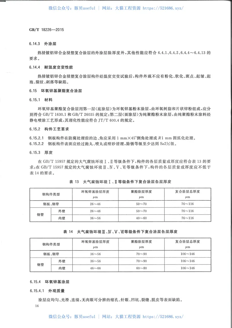 GBT18226-2015公路交通工程钢构件防腐蚀技术条件 预览图