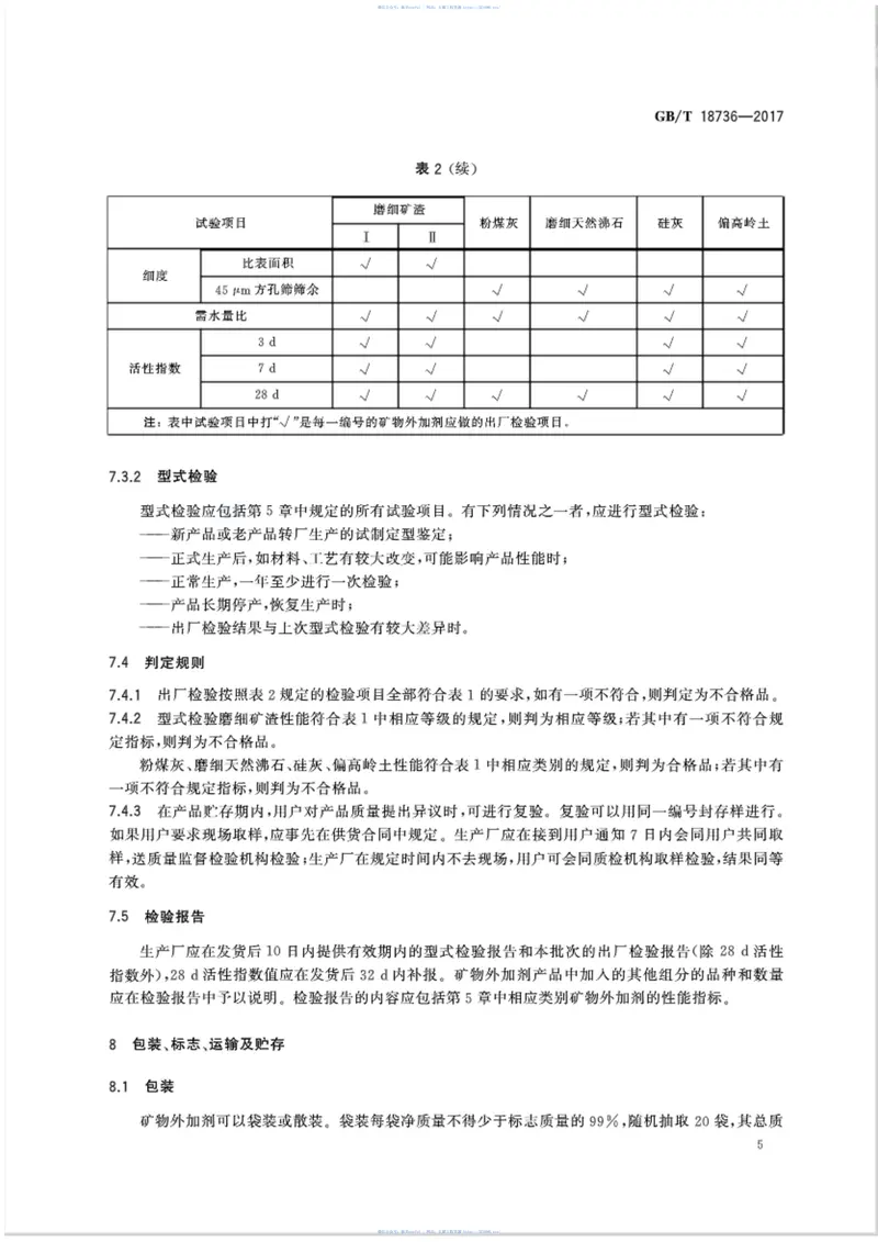 GBT18736-2017高强高性能混凝土用矿物外加剂 预览图