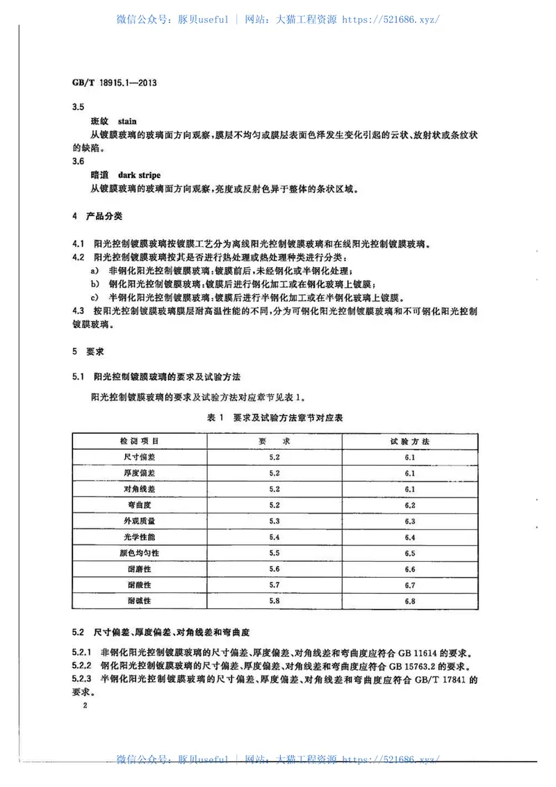 GBT18915.1-2013镀膜玻璃第1部分阳光控制镀膜玻璃 预览图