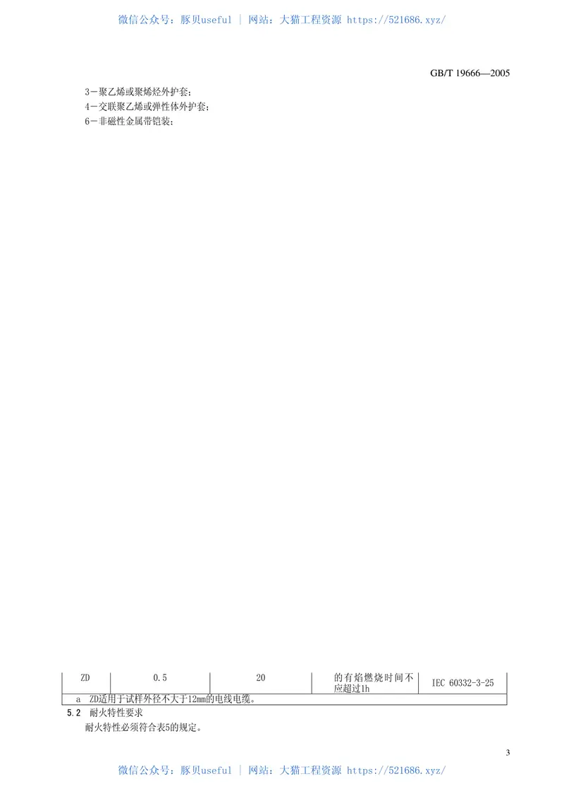 GBT19666-2005阻燃和耐火电线电缆通则 预览图
