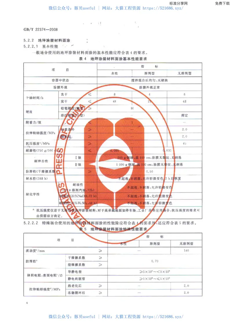GBT22374-2008地坪涂装材料 预览图