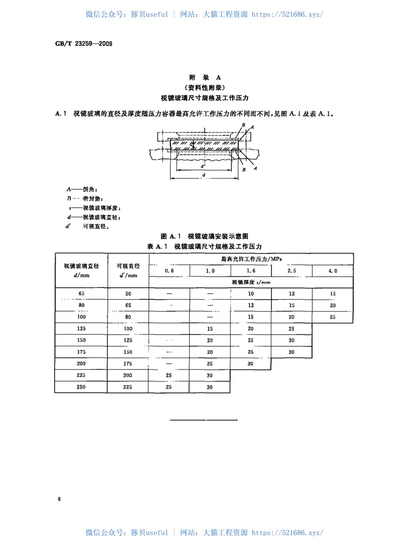 GBT23259-2009压力容器用视镜玻璃 预览图