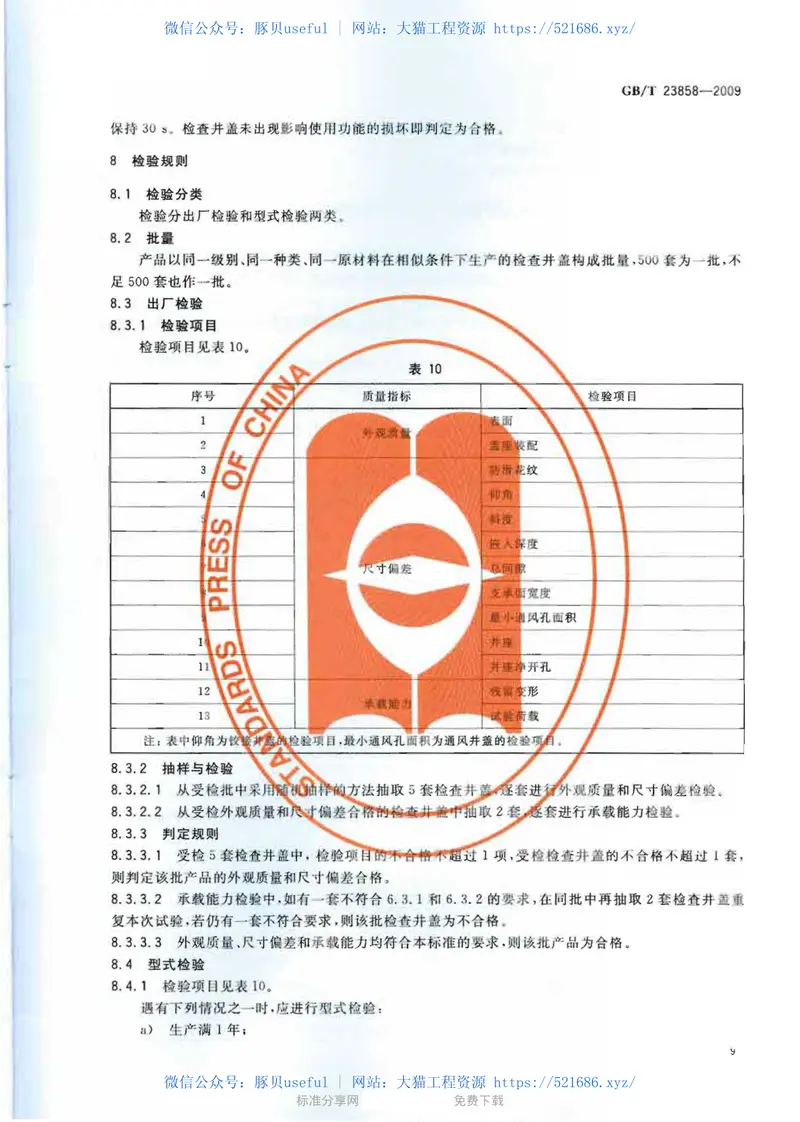 GBT23858-2009检查井盖 预览图