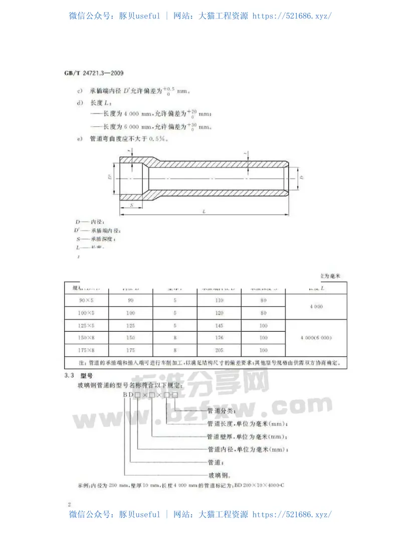 GBT24721.3-2009公路用玻璃纤维增强塑料产品第3部分：管道 预览图