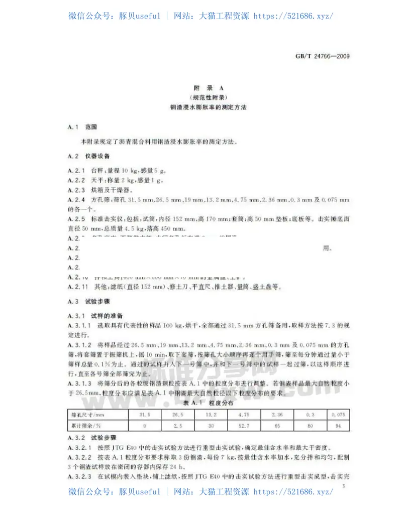 GBT24766-2009透水沥青路面用钢渣 预览图