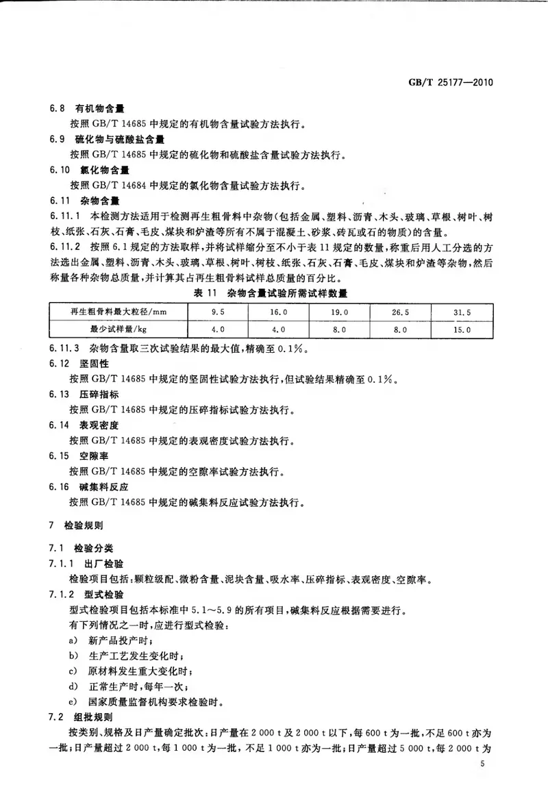 GBT25177-2010混凝土用再生粗骨料 预览图