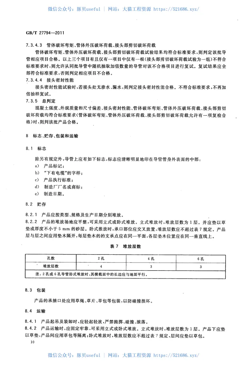GBT27794-2011电力电缆用承插式混凝土导管 预览图