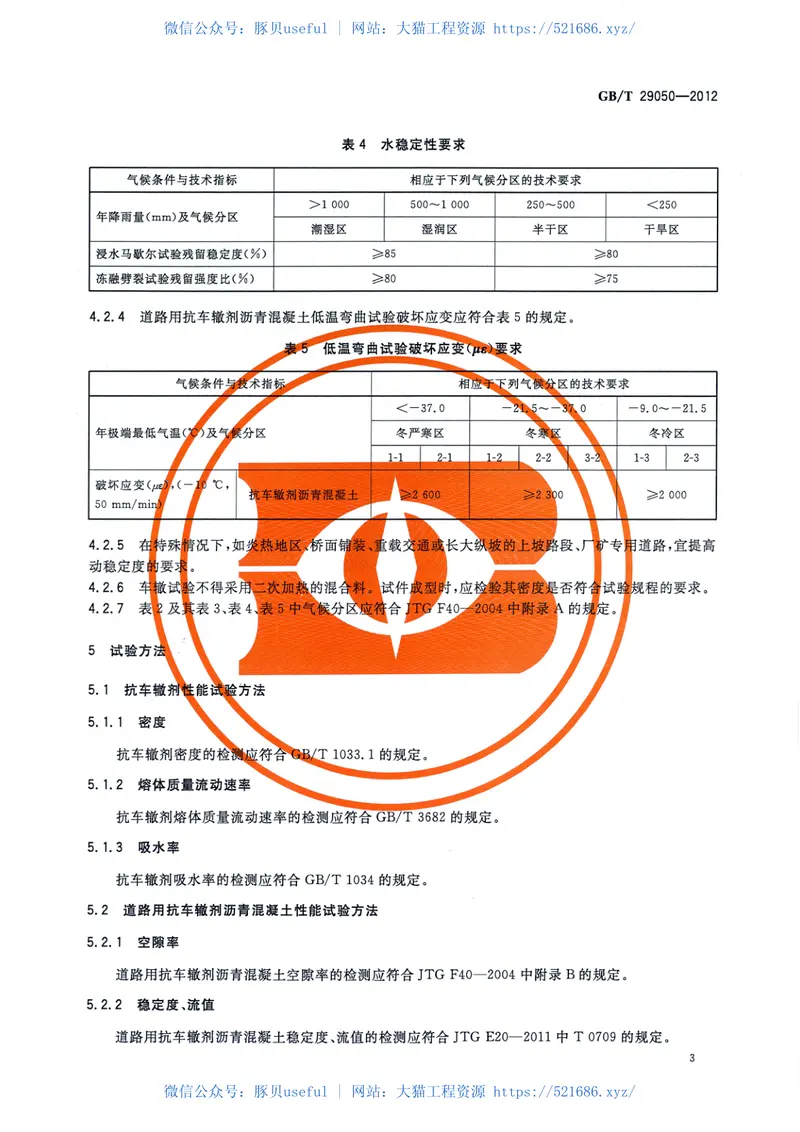 GBT29050-2012道路用抗车辙剂沥青混凝土 预览图