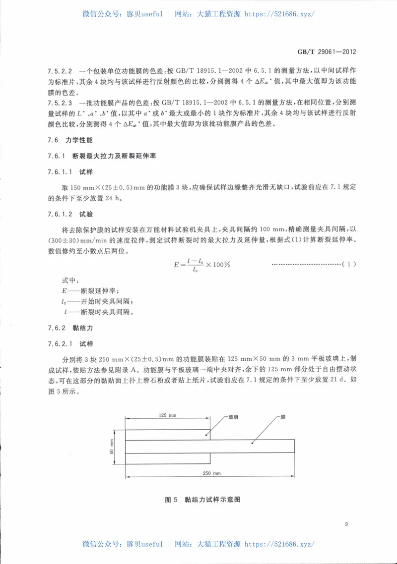 GBT29061-2012建筑玻璃用功能膜 预览图