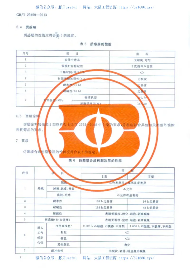 GBT29499-2013建筑用仿幕墙合成树脂涂层 预览图