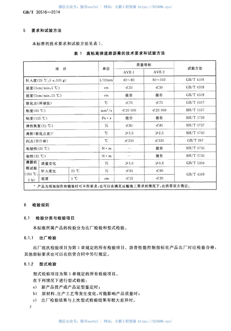 GBT30516-2014高粘高弹道路沥青 预览图