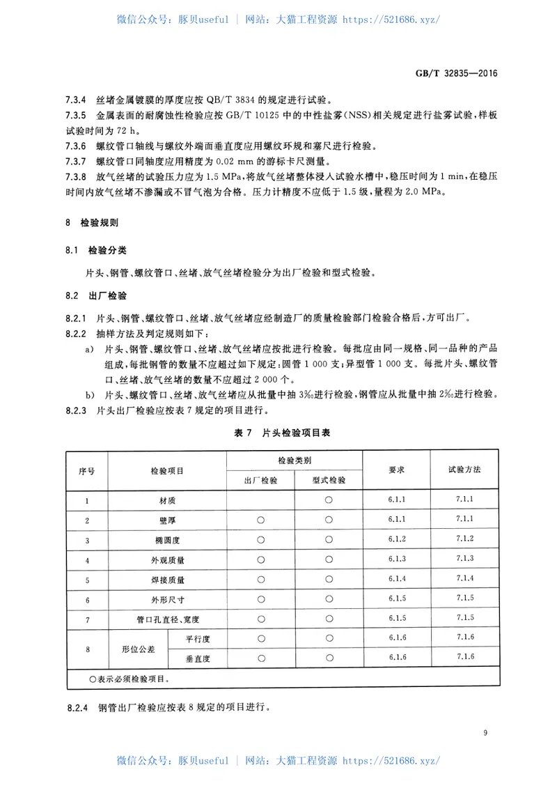 GBT32835-2016建筑采暖用钢制散热器配件通用技术条件 预览图