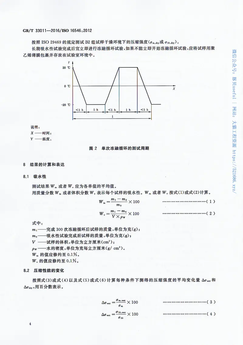 GBT33011-2016建筑用绝热制品抗冻融性能的测定 预览图