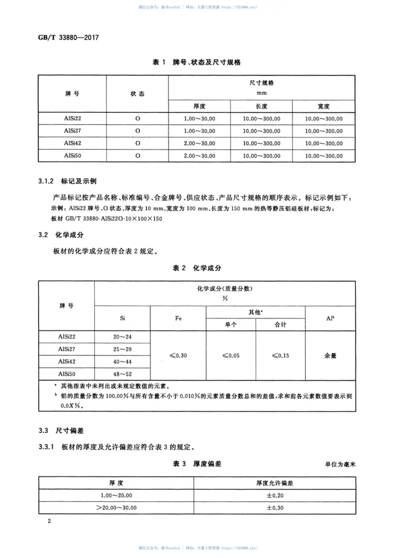 GBT33880-2017热等静压铝硅合金板材 预览图